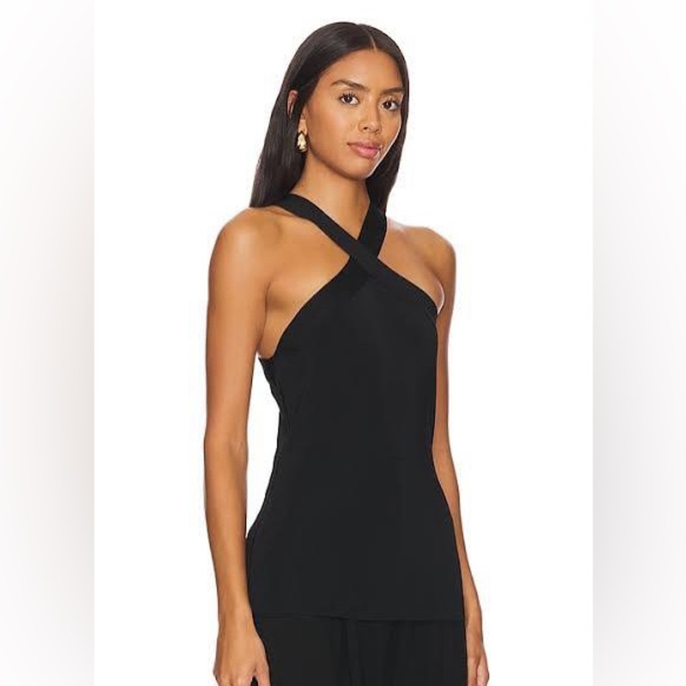 Anine bing black cross halter neck brea top